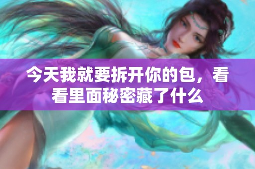 今天我就要拆开你的包，看看里面秘密藏了什么