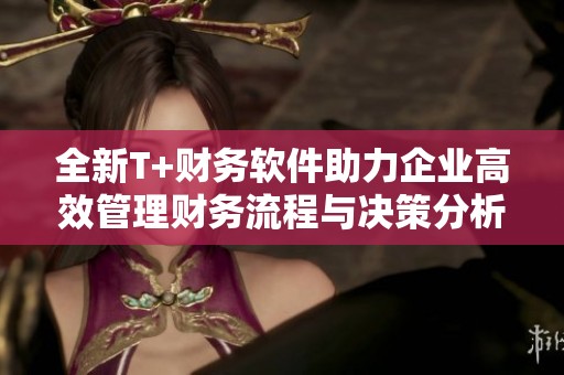全新T+财务软件助力企业高效管理财务流程与决策分析